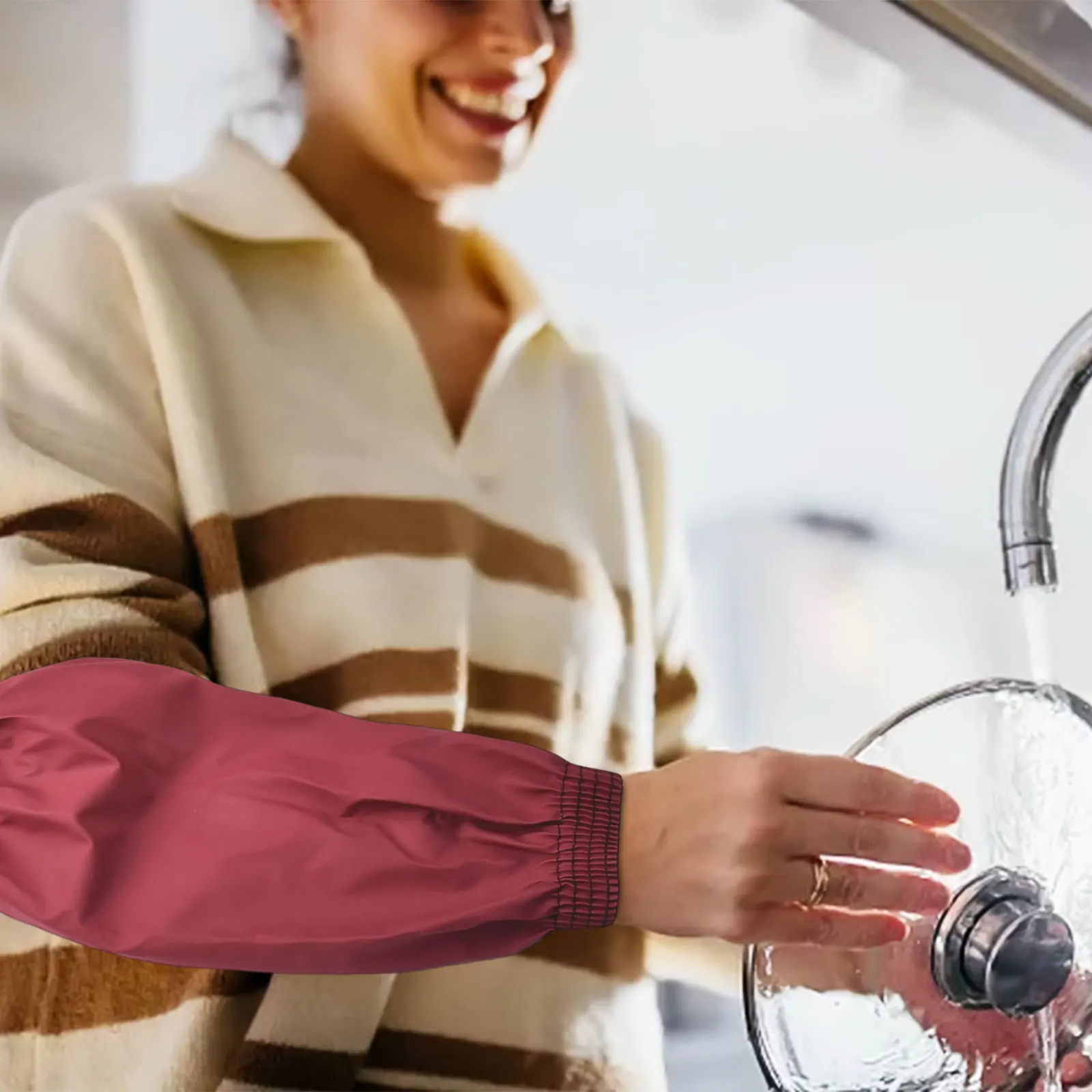 

1Pair Thick Red Oversleeve Waterproof Oilproof Home Kitchen Cleaning Accessories Waterproof Sleeves Adult Arm Sleeves