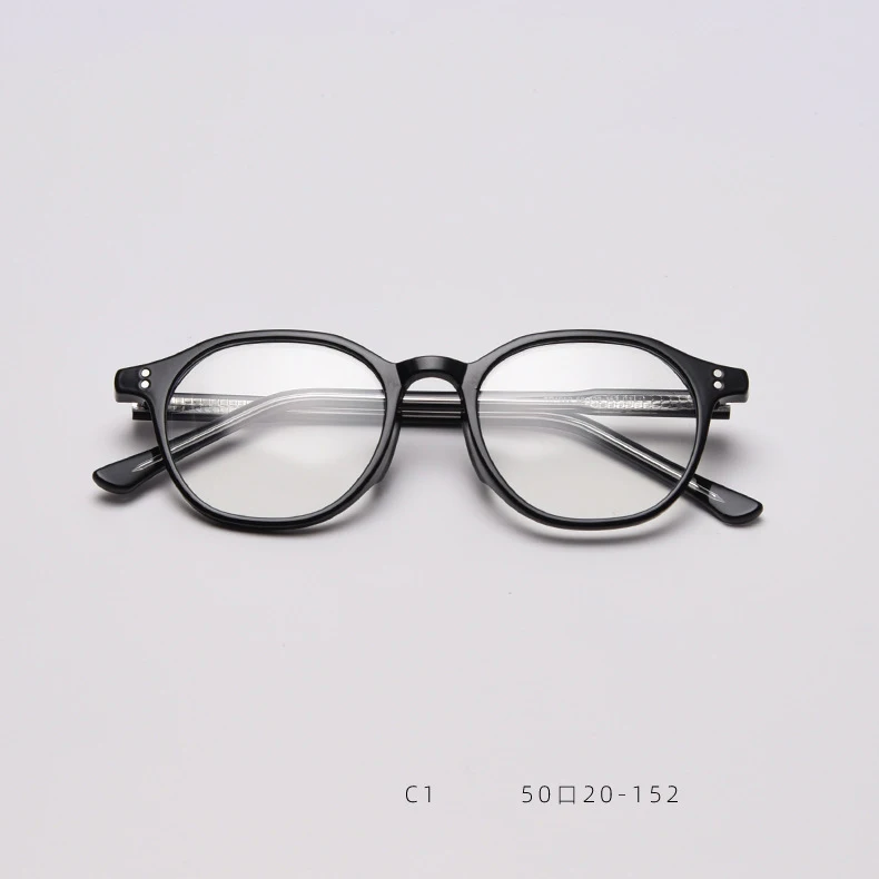 49427プラスチックチタンメガネレトロ抗ブルーフレーム米爪光学