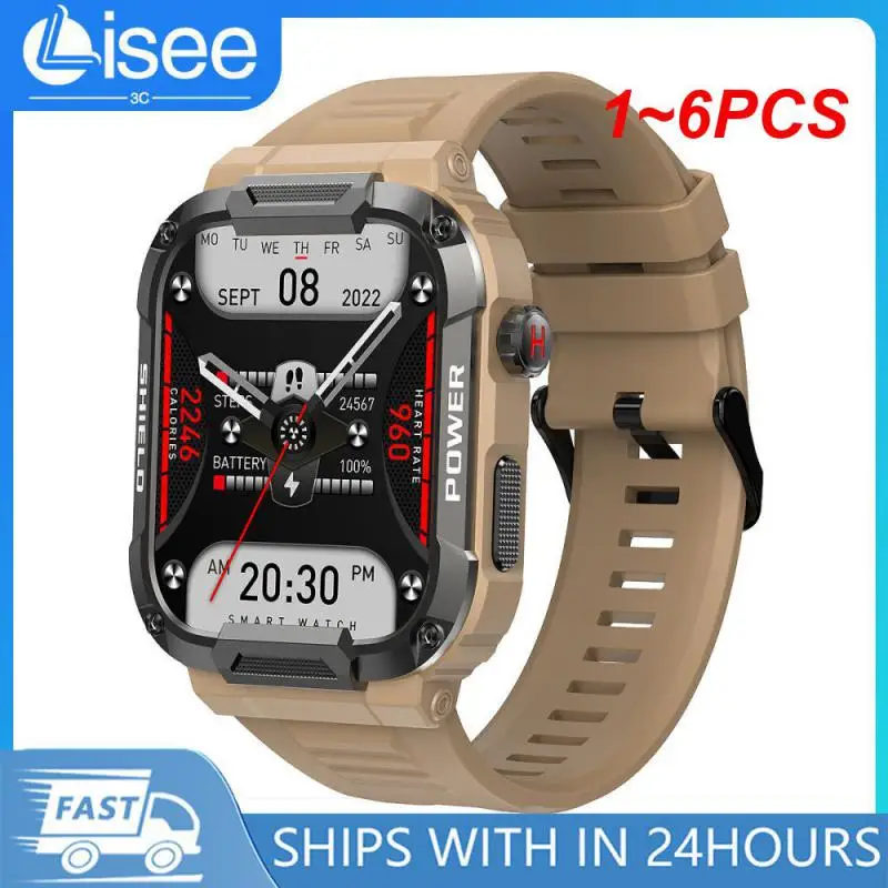 

1 ~ 6 шт. Прочные Военные Смарт-часы для мужчин для Android Ios Ftiness часы Ip68 Водонепроницаемые 1,85 дюйма Смарт-часы с вызовом