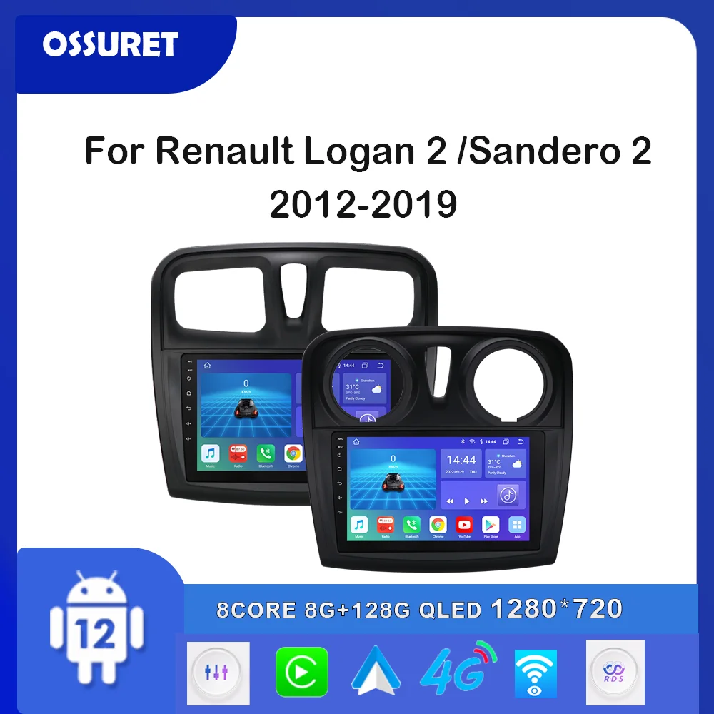 2Din Android Car Multimedia Video Player for Renault Logan 2 2012 2016