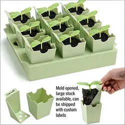 Seed Starting Tray with Transplant and Labeling Features - Reusable Seed Germination Tool (1set)