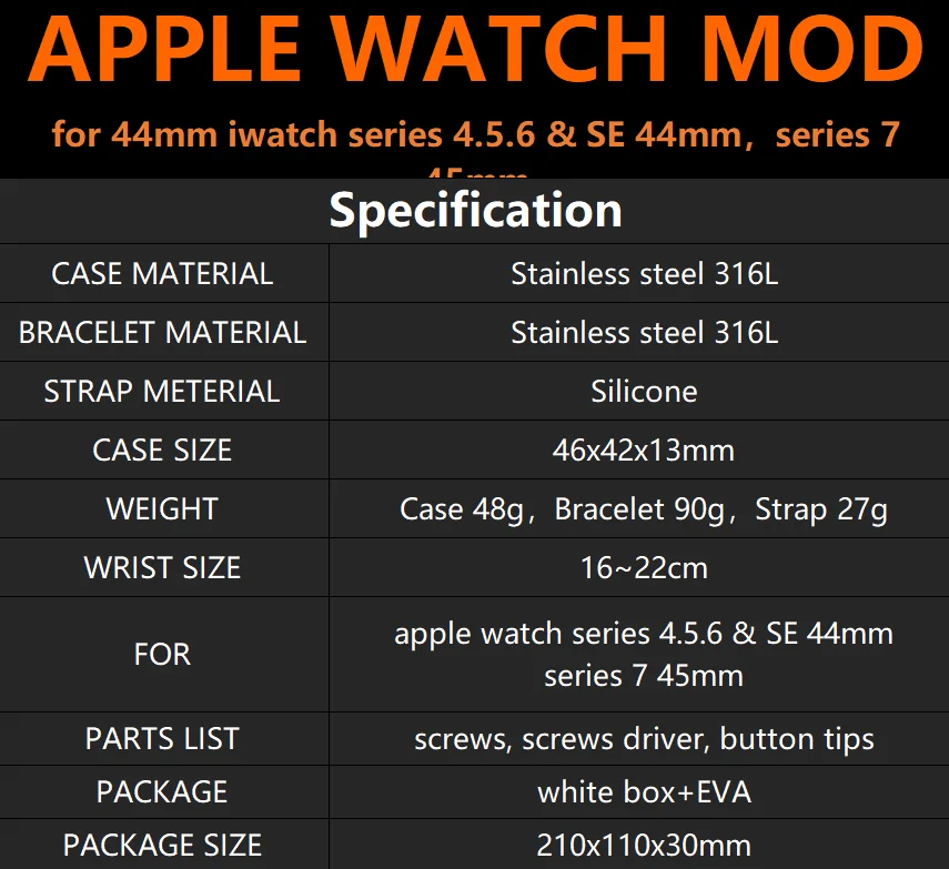  ġ  Ƽ θ ƿ ̽, IWatch  ŰƮ,  ƿ , 45mm, 44mm ݼ