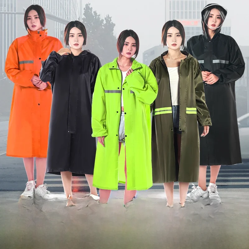 남녀 공용 두꺼운 옥스포드 천 작업복 우비 야외 건설 현장 노동 보호 이중 후드..