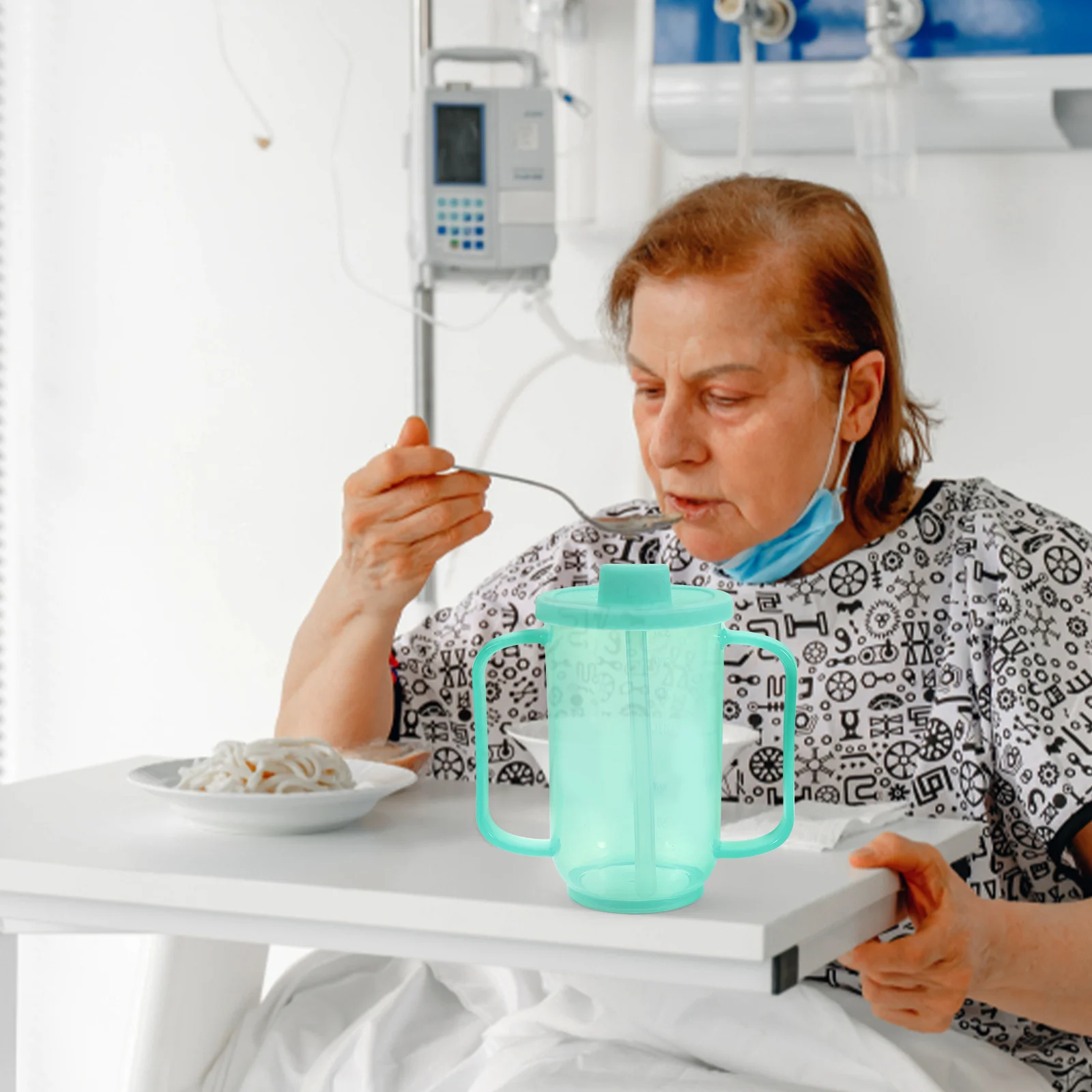 Inclined Mouth Care Cup Elderly Drinking Mug Spill Proof Water Bottle Feeding Cups Disabled Patients Unbreakable Sippy Cup For