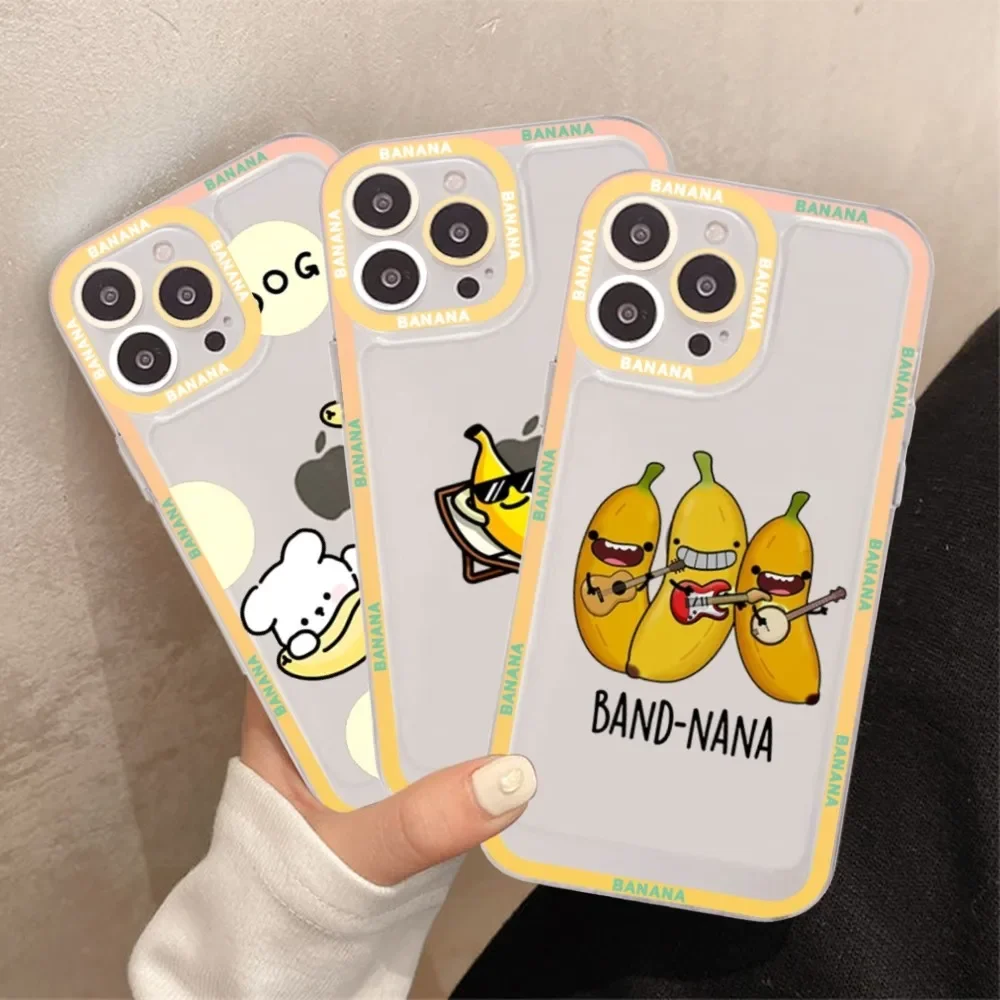

Cute Banana Phone Case For IPhone 15 13 14 Pro Max XS XR 12 11 Pro 13 Mini Soft Clear Back Cover
