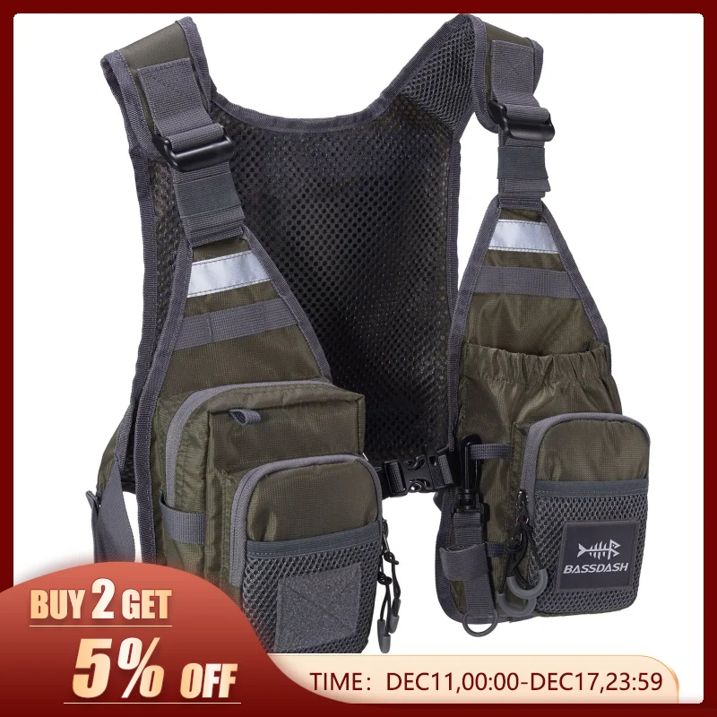 BassdashFV08UltraLightweightFlyFishingVestforMenandWomen