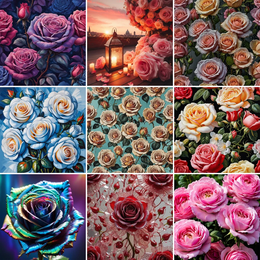 Blumen Rose gedruckt Leinwand Kreuz stich komplette Kit Stickerei Handwerk Nähen Handarbeiten Stricken Magie Wohnkultur gestempelt