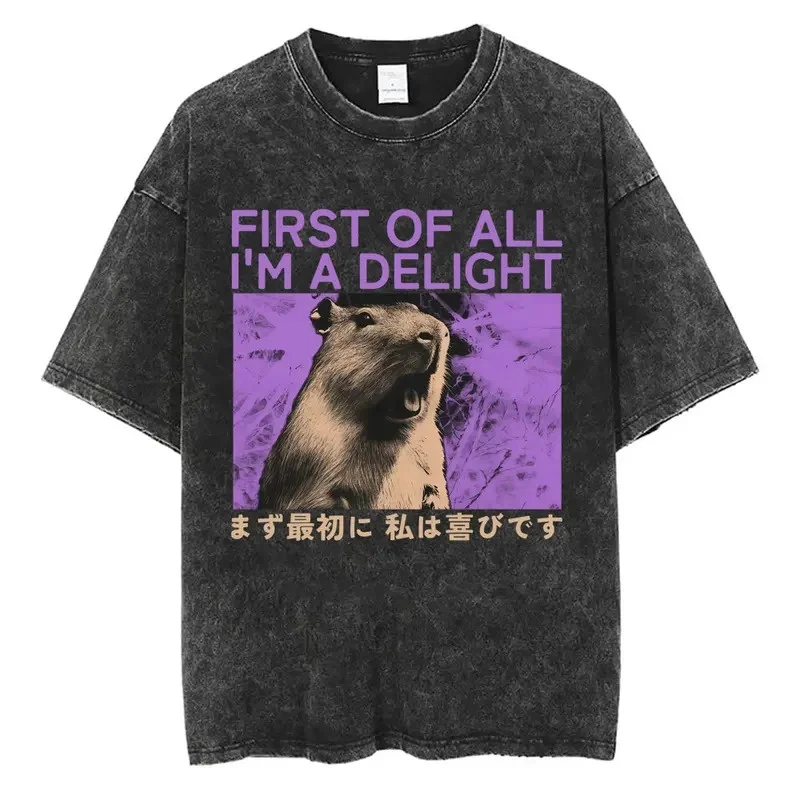 Die Schrecken werden nie vorbei gehen, und doch bleibe ich dumm. T-Shirt im lustigen japanischen Frosch-Retro-Stil, gewaschenes T-Shirt für Männer und Frauen – Detail 6