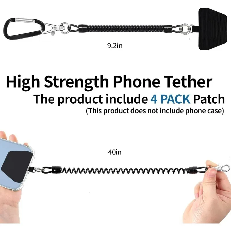 Telescopic Anti-Drop Phone Tether with Buckle and Keychain Attachment