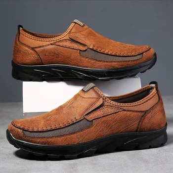 2025 Scarpe casual da uomo da uomo fatte a mano retrò mocassini piatti traspiranti mocassini abito comodo slip on scarpe da guida Zapatillas 1