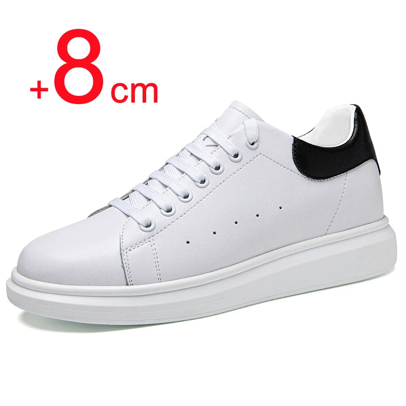 Scarpe da ascensore di lusso uomo donna Sneakers scarpe da ginnastica che aumentano l'altezza scarpe sportive invisibili da 8CM con rialzo più alto scarpe bianche da uomo