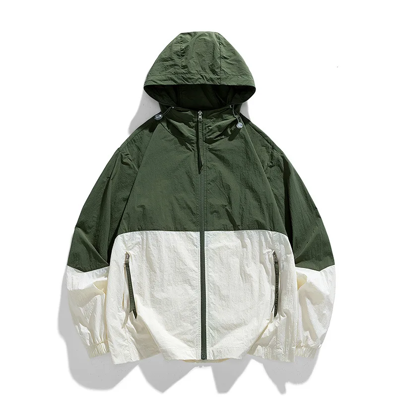 2024 Summer Patchwork Sunscreen Suit for Men's Summer Ice Thin Cool Jacket Casual Couple Outfit Jacket