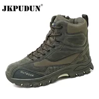 Winter Men Boots Outdoor Leather Ankle Boots Men Work Shoes Hunting Trekking Camping Mountain Climbing Rubber Boots Sneakers