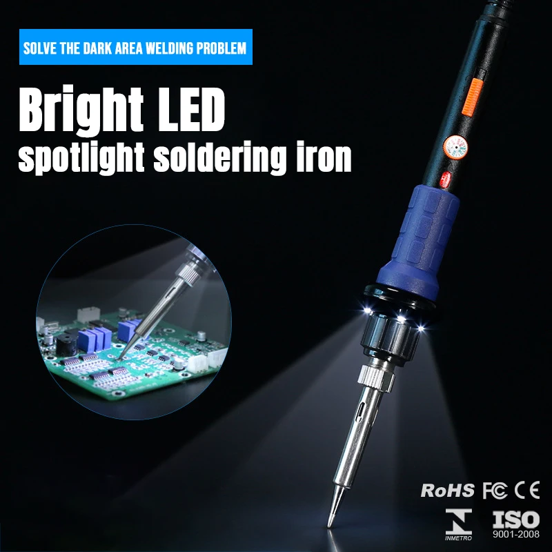 

Soldering Iron 60W Adjustable Temperature Electric Solder Iron Rework Station Mini Handle Heat Pencil Welding Repair Tools