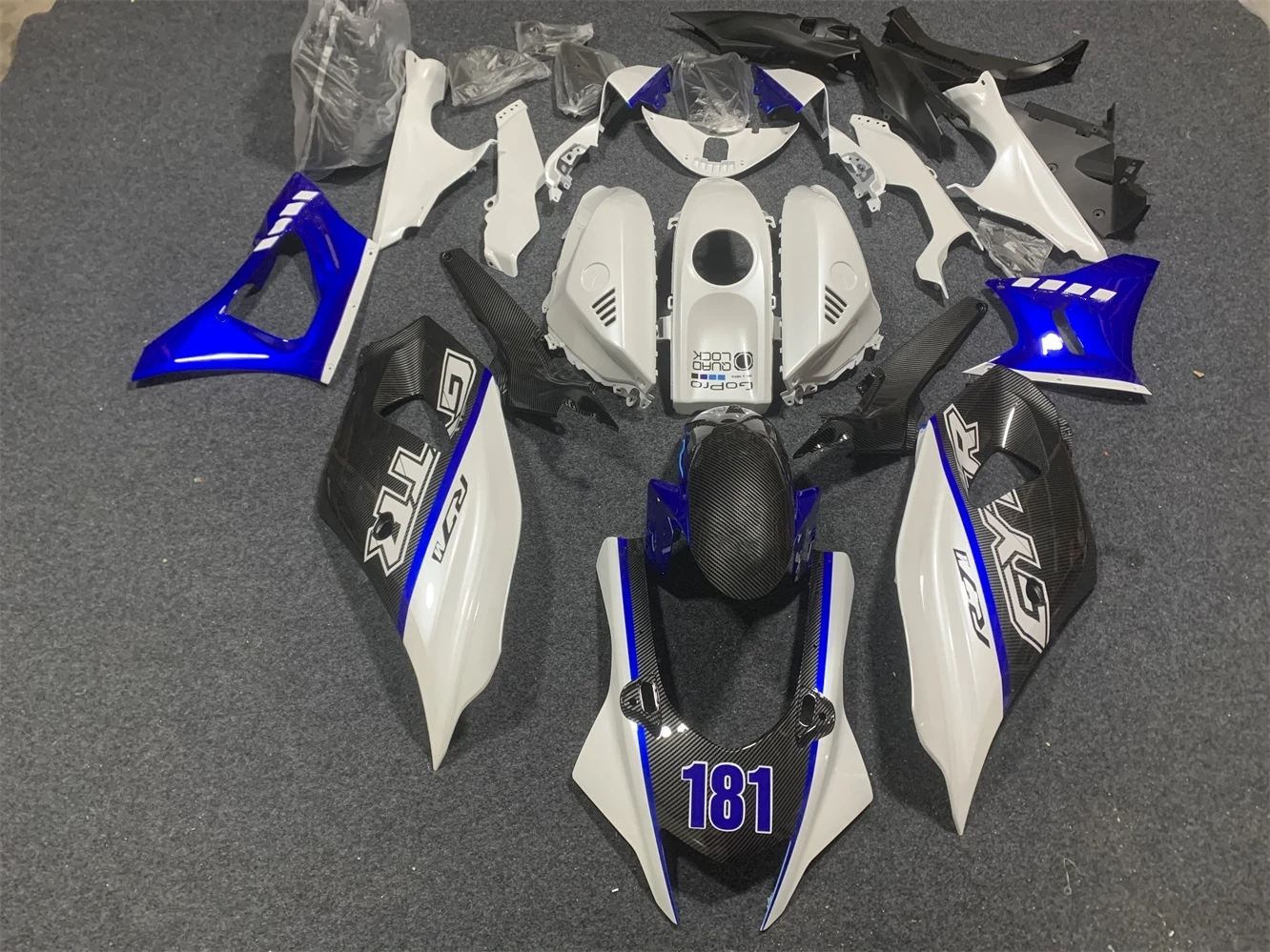 

Motorcycle Fairing Kit fits YZF-R7 2022 2023 YZF700 22 23 Year fairing Pearl white blue carbon fiber painted motorcycle shell