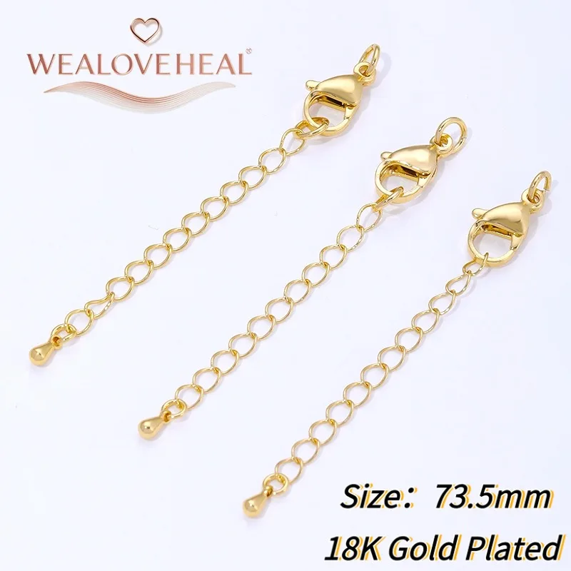 18K vergoldete Verlängerungsketten mit Karabinerverschlüssen, Verbinder für DIY handgefertigte Armbänder, Halsketten, Schmuckherstellung, Zubehör – Detail 24