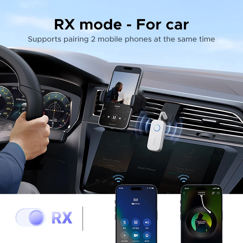 UGREEN Airplane Bluetooth 5.4 Adapter 3.5mm AUX Jack Wireless Audio Transmitter Receiver for Planes, Airline, Travel, TV