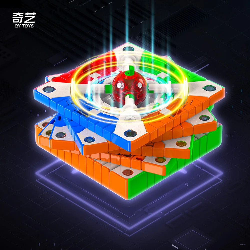 [Picube] QiYi 10X10 코어 마그네틱 버전 매직 스피드 큐브 스티커리스 전문 퍼즐 피젯 장난감 10 스트레스 해소 장난감
