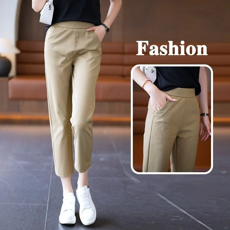 Lady Otoño E Invierno 2023 Nueva Moda Coreana Cintura Alta Pantalones  Casuales Casuales Tweed Abuela Harlan Pantalones de Mujer Femenino