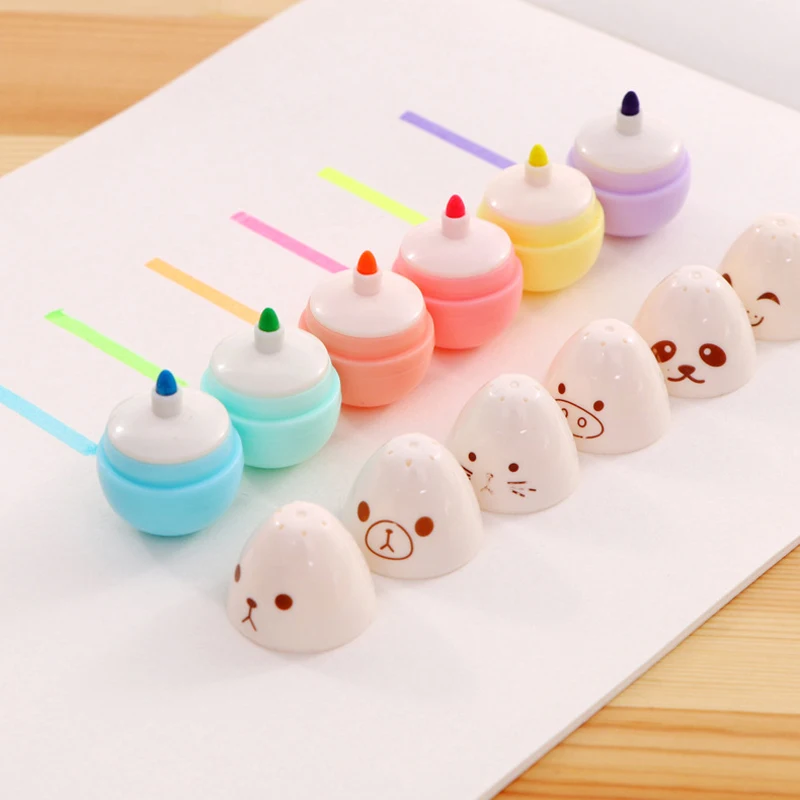 Highlighter Pen Marker Pen Highlighter Marker 6PCS/Set Leaves Mushroom Cute Kawaii Fluorescent Highlighter Pen Kawaii Chalk Marker Pens Stationery School Supplie
