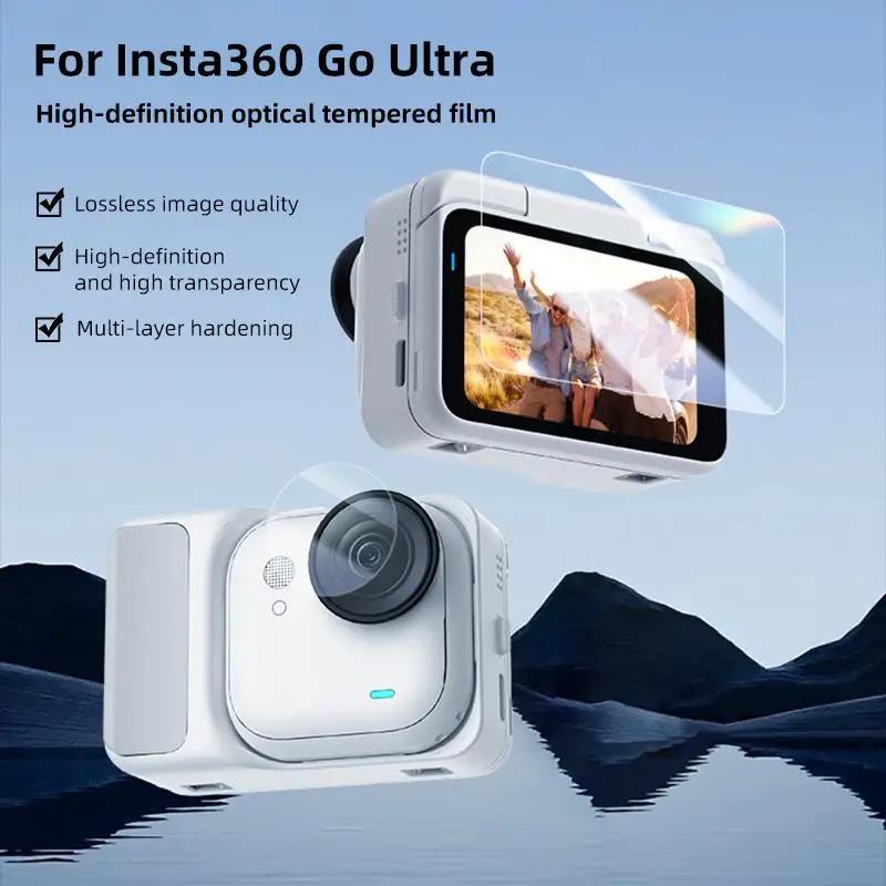 For Insta360 GO Ultra PULUZ 2 in 1 Screen + Lens Tempered Glass Film