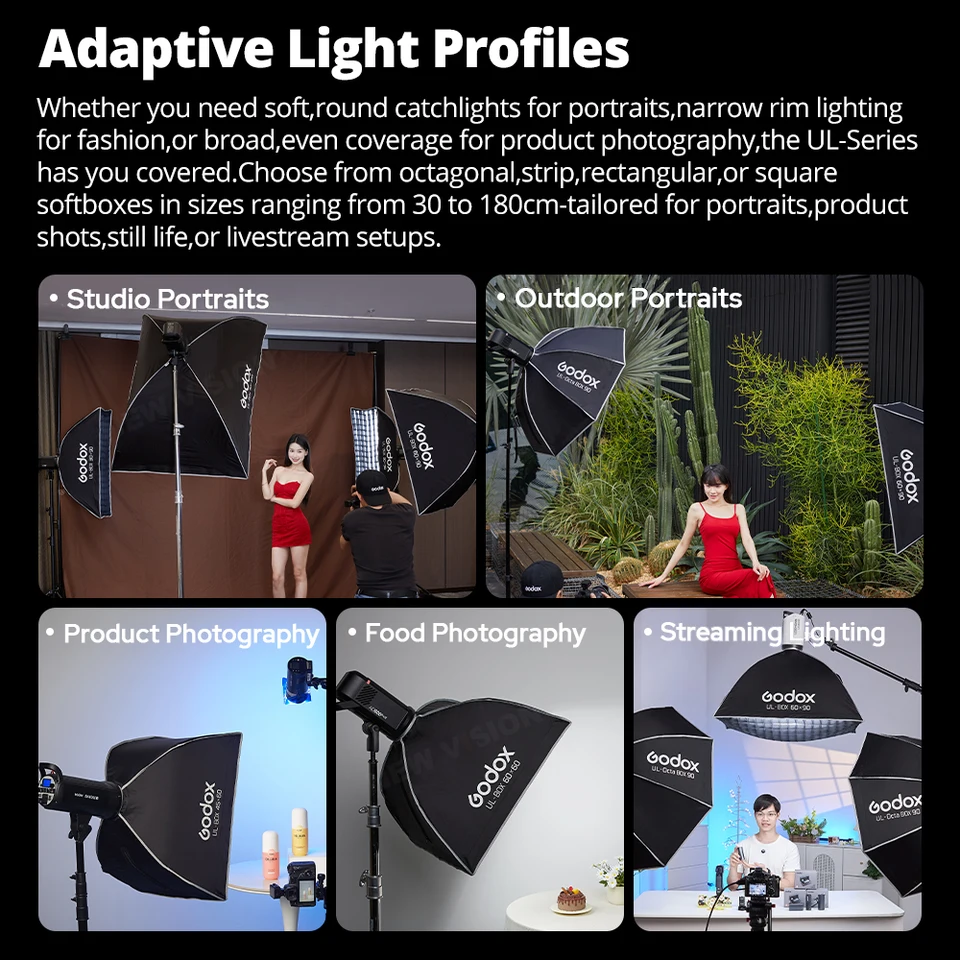 Godox UL-Box 150cm Octa Softbox - Schnellaufbau Mit Grid & Bowen Mount