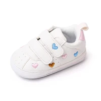 Baby Sneaker PU Leather Heart Star Non-slip Flats First Walking Shoes for Girls Boys 2