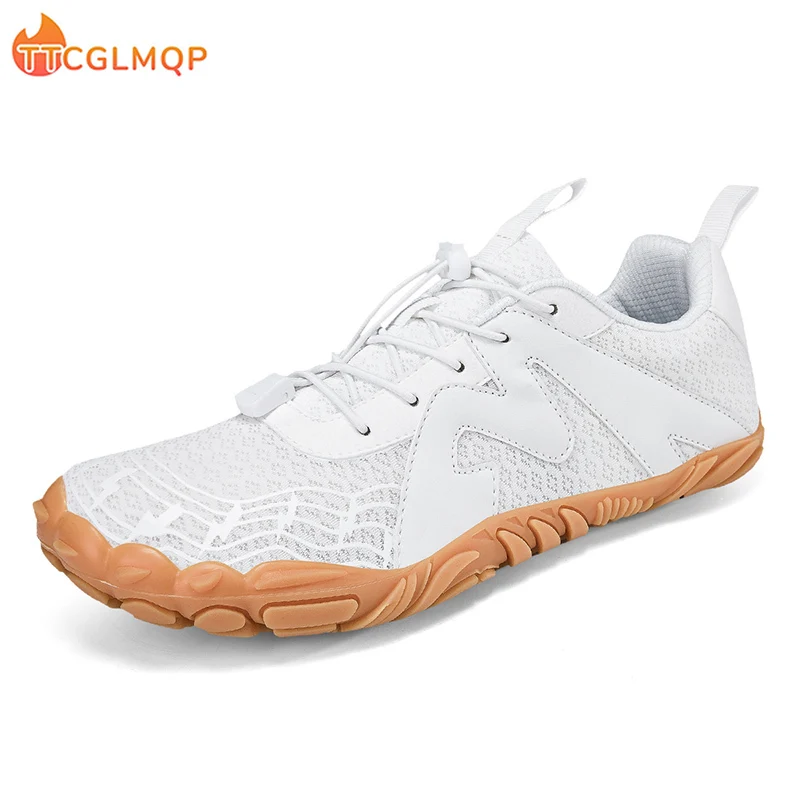 Summer Men's Wide Minimalist Barefoot Breathable Mesh Men Wide-toed Shoes Flats Soft Zero Drop Sole Wider Toe Sneakes Large Size 2