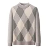 New High Quality Men's  Fashion Business Casual Knitted Sweater Warm Pullover Tops Mens Clothes 3