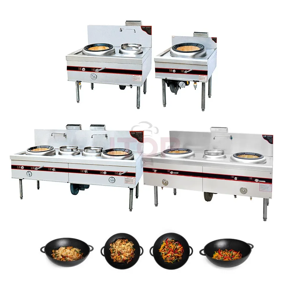 Cantonese Style Gas Wok Single Burner And Warmer Single Fried Temperature Stove Cast Iron Gas Stove Wok Burner