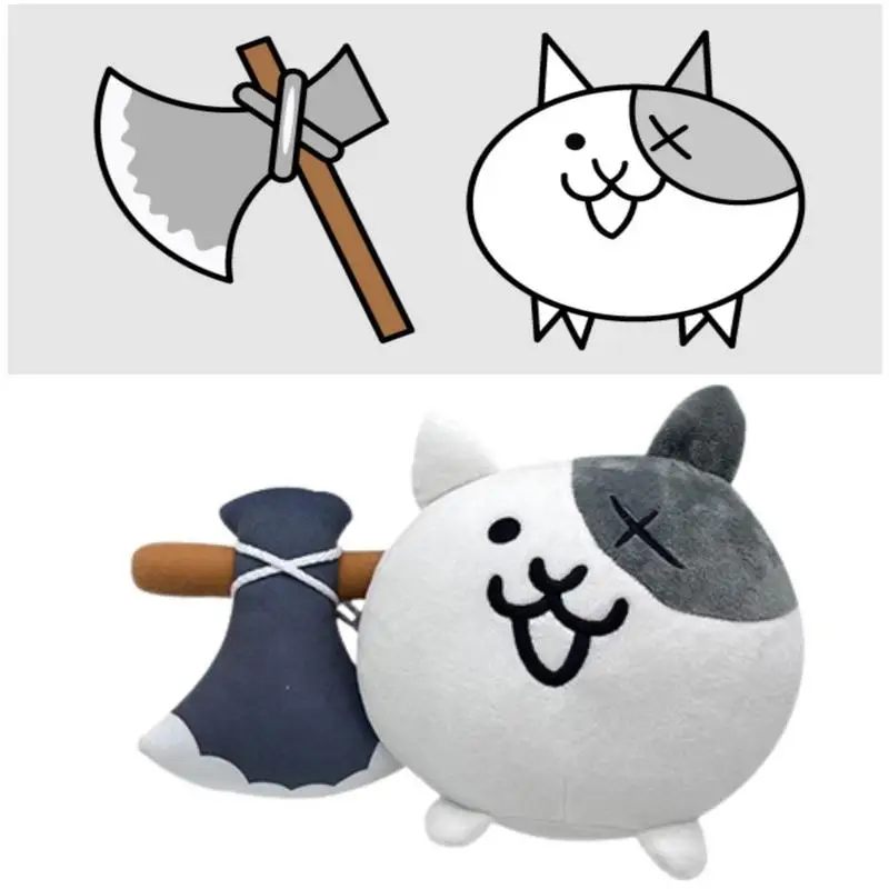 33cm The Battle Cats Plush Toy Cute Soft Stuffed Cartoon Cat Dolls Toys  Soft Cute Animal Accompany Plushie Kids Birthday Gifts 2