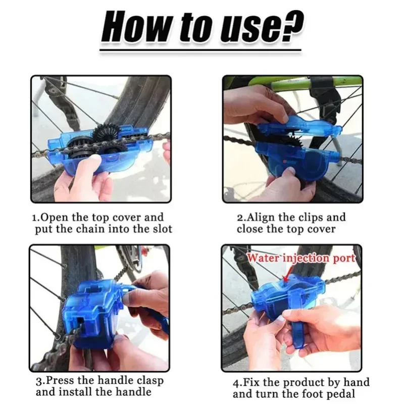 Portable Bicycle Chain Cleaning Kit - 2-in-1 Scrubber Brush & Washer for Mountain Bike Maintenance, Quick-Clean Cycling Tool