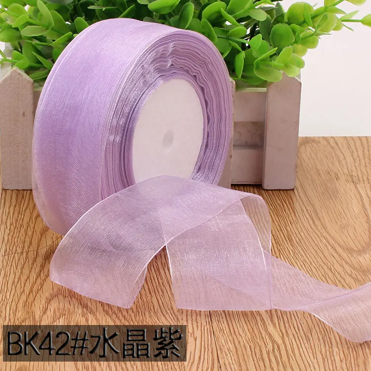 Navy Blue Transparent Organza Ribbons for DIY Crafts and Decorations