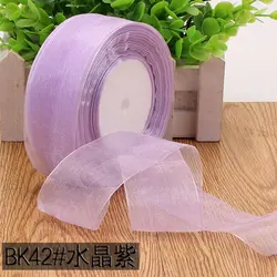 Navy Blue Transparent Organza Ribbons for DIY Crafts and Decorations (BK42 Crystal Purple)