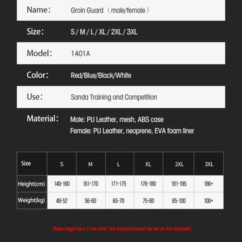 Wesing Boy Men Male Muay Thai Groin Guard Jockstrap MMA Martial Art Kickboxing Crotch Protector Training Protective Equipment EO