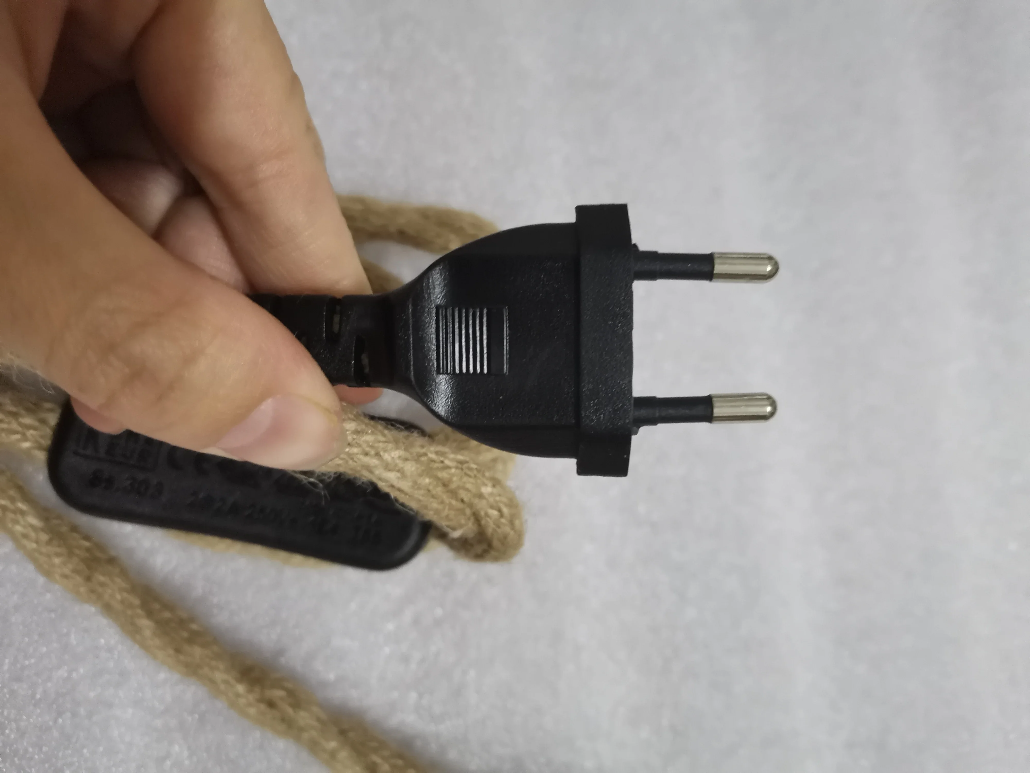 Vintage Hemp Cord Power Cable with On/Off Switch for Retro Pendant Lighting Decor (2-3 Meters, EU Plug)