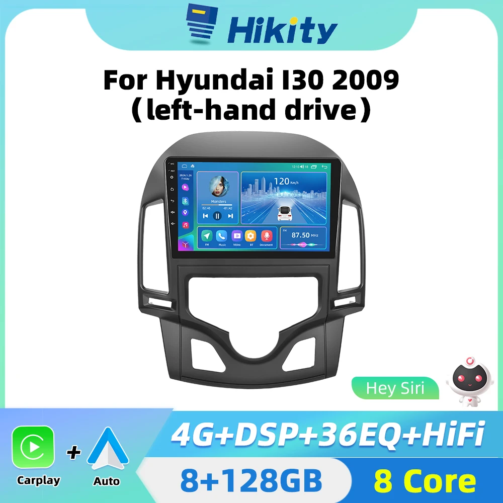 Hikity Wireless Carplay Android Auto 2Din Android Autoradio Per Hyundai I30 2009 Auto Stereo 2 Din Autoradio