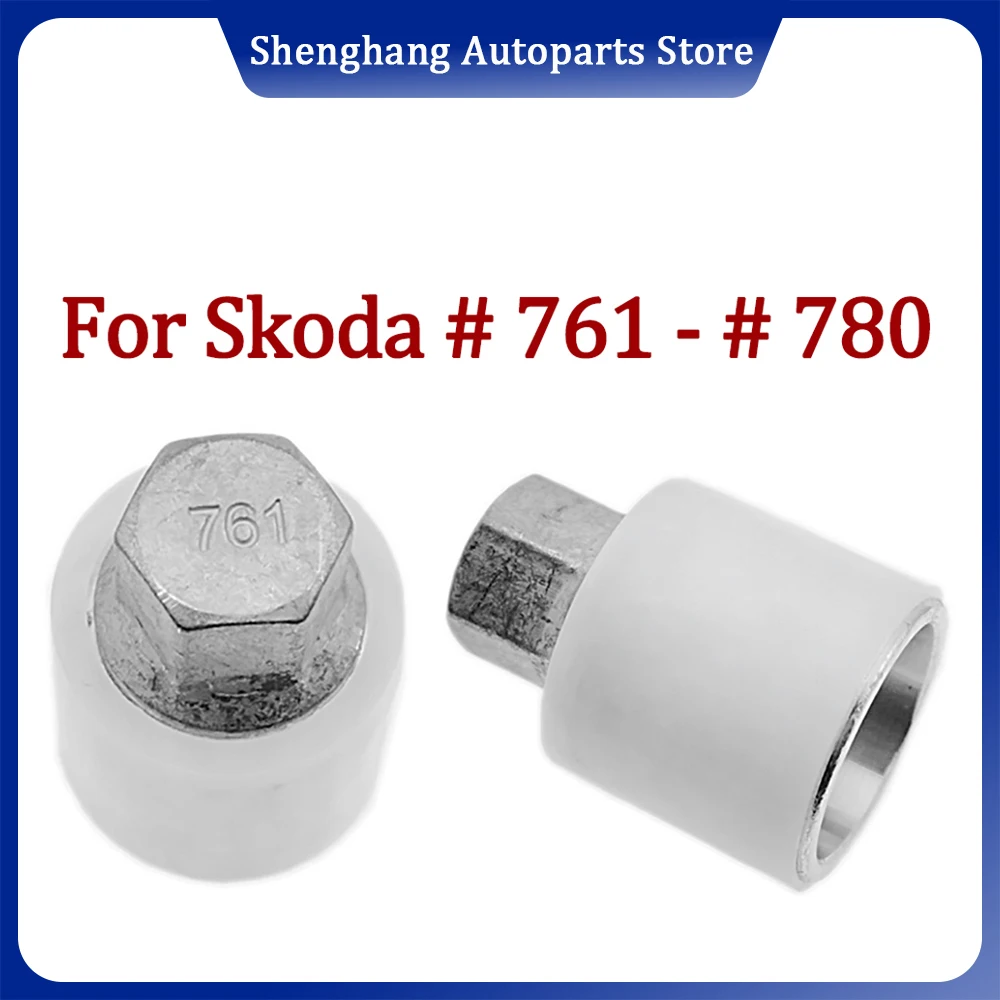 Tire Disassembly Tool Anti Theft Key Sleeve Tool For Skoda Car Tire Anti-Theft Screw Removal Socket Wrench 1Pcs #771-#780