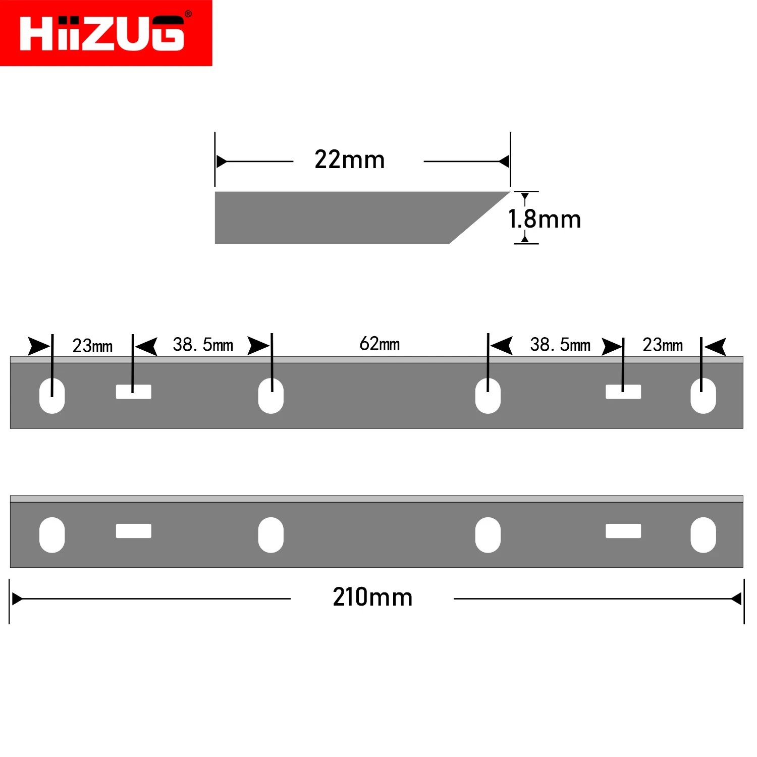 210mm&times;22mm&times;1.8mm Planer Blades Knife for Scheppach HMS860 Woodstar PT85 Kity PT8500 Stahlmann ADH 204 Clarke CPT800