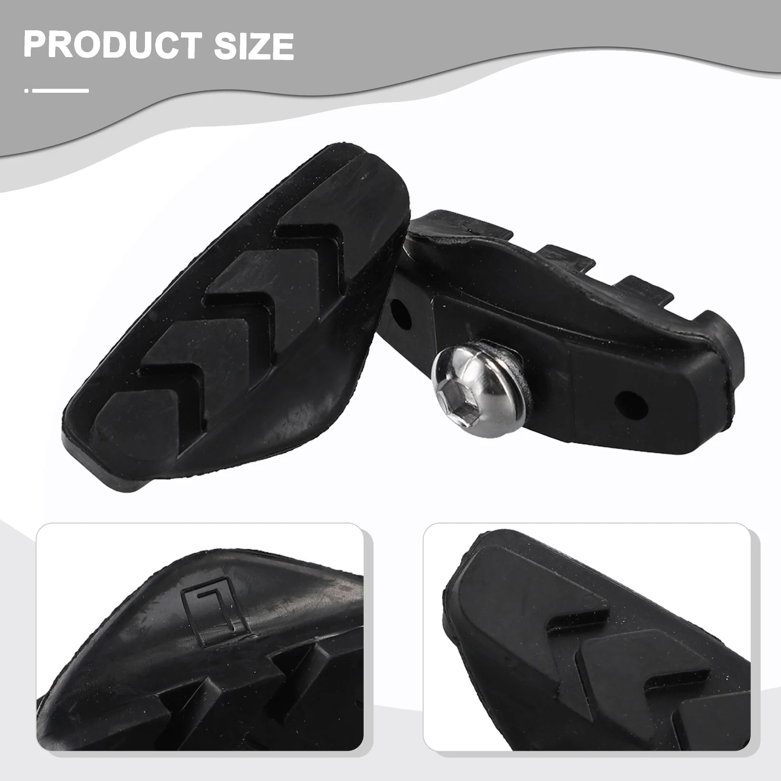 

C Brake Calipers Bike Brake Pads V-shaped Weight 48.5g Applicable Fit Rim Guide Design Inevitable Material Soft Rubber