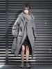 Man Women Couples Parkas Irregular High Neck Long Over The Knee Men's And Women's Winter Windproof Cotton Coat Warm Hooded 1