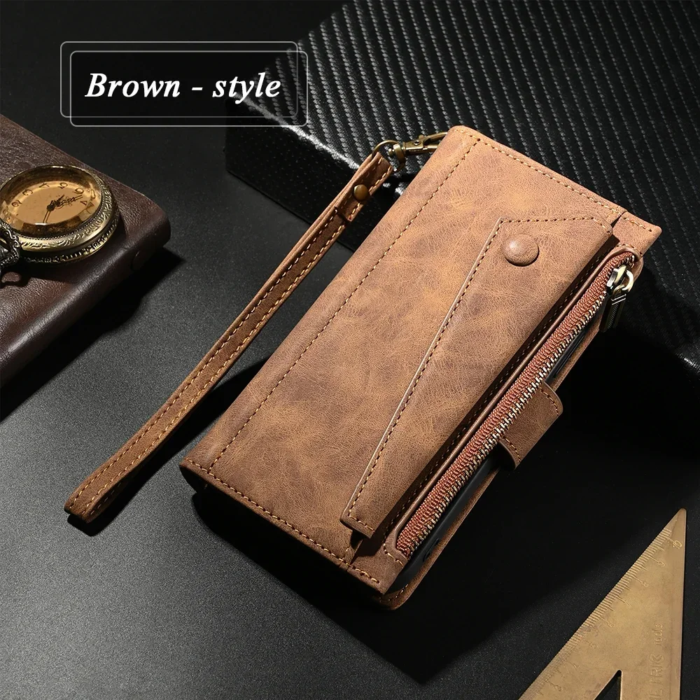 Luxury RFID Zipper Wallet Phone Case with Card Holder