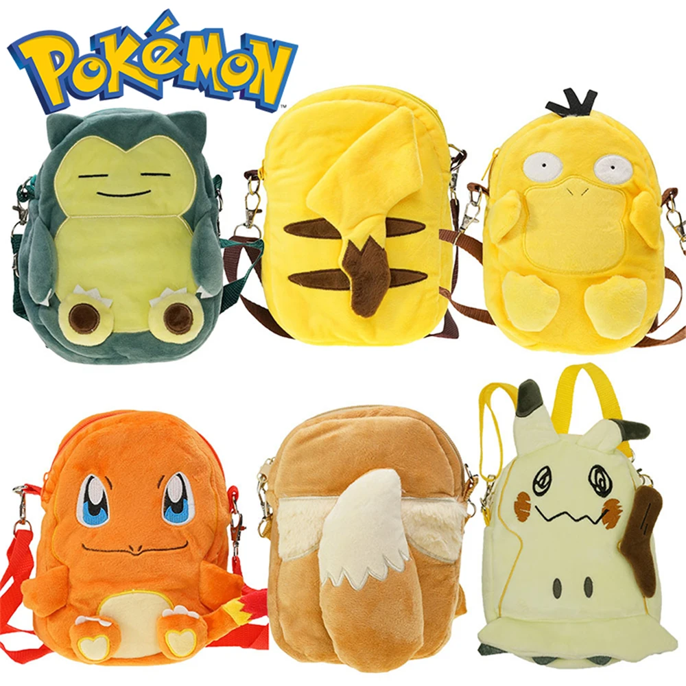Pokemon Kids Zainetto Cute Cartoon Zaino Ragazzi Ragazze Crossbody Gift Pikachu Mimikyu Snorlax Psyduck Cartoon Zainetto Regalo