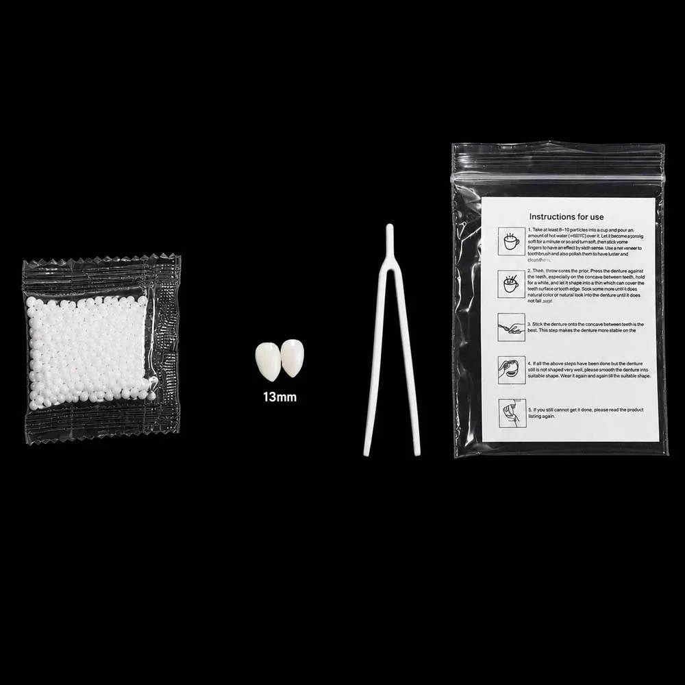 Spooky Vampire Fangs with Adhesive - Halloween Costume Prop Dentures