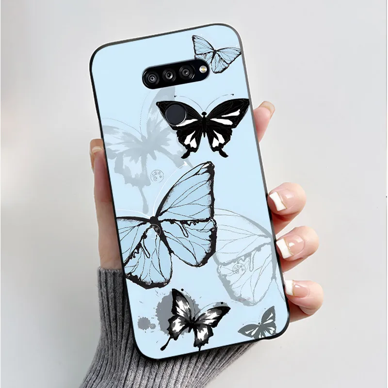 Fashionable Black Silicone Bumper Cover with Butterfly Flower Design - Soft Phone Case