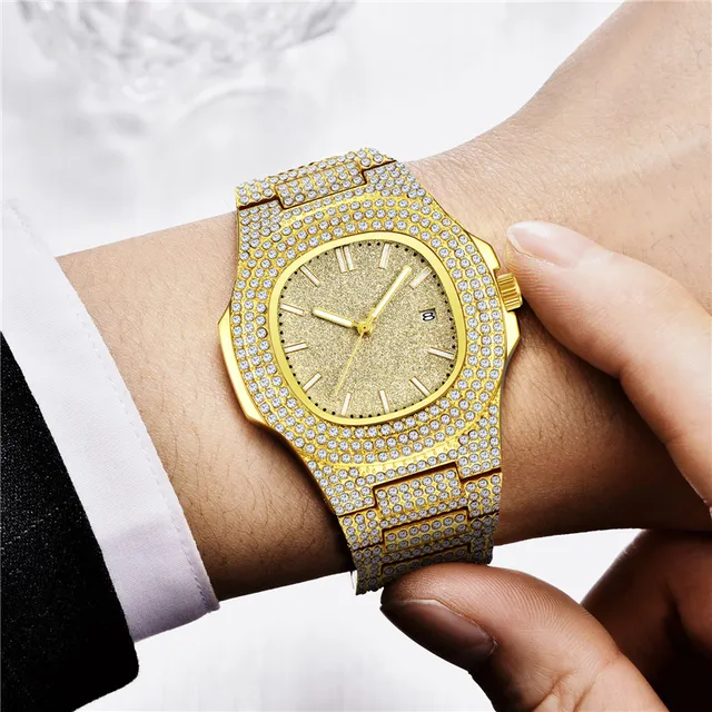 Relojes Marcas Hip Hop Male Golden Brand Watches Fashion Alloy