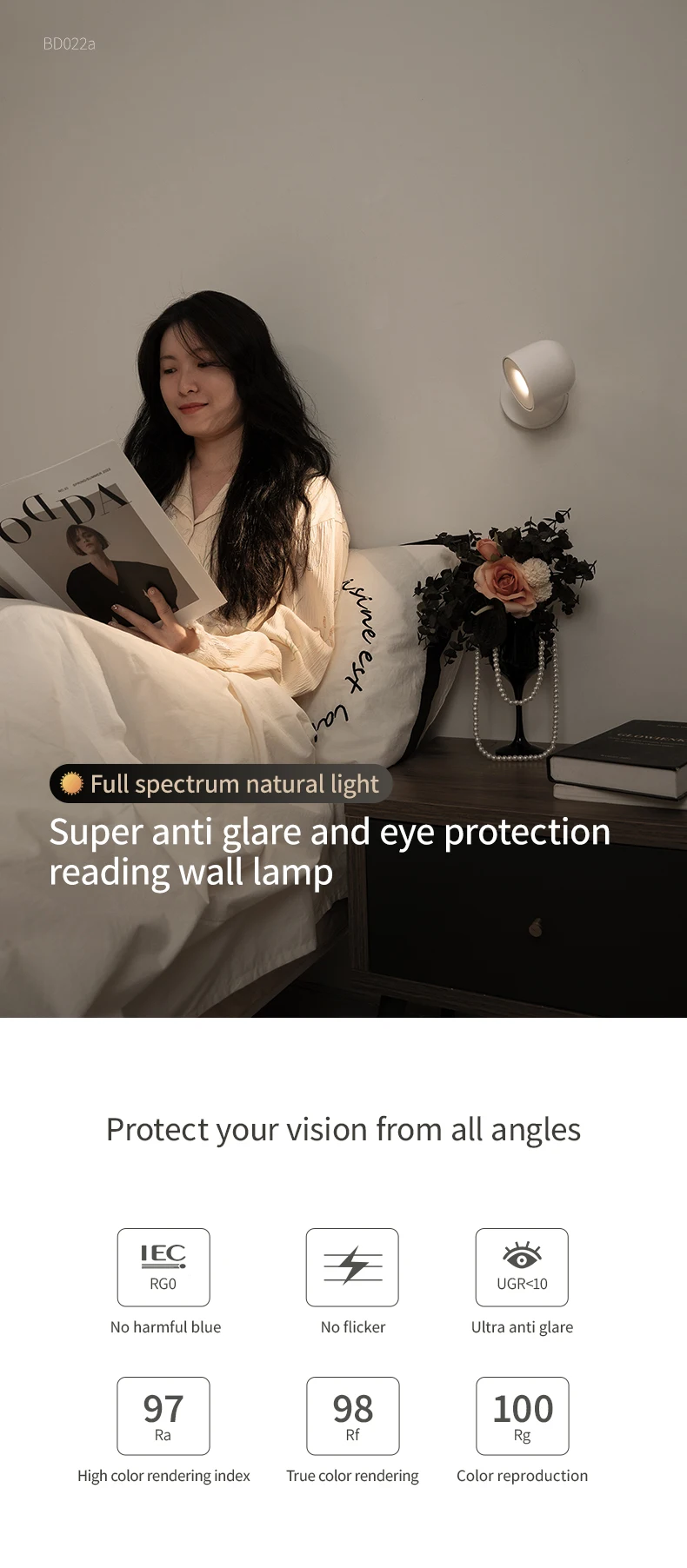 LED Wall Sconce Lamp Dimmable spotlight Adjustable Wall Light Sc79bcb805ad6425a957c1f864ab712e8y