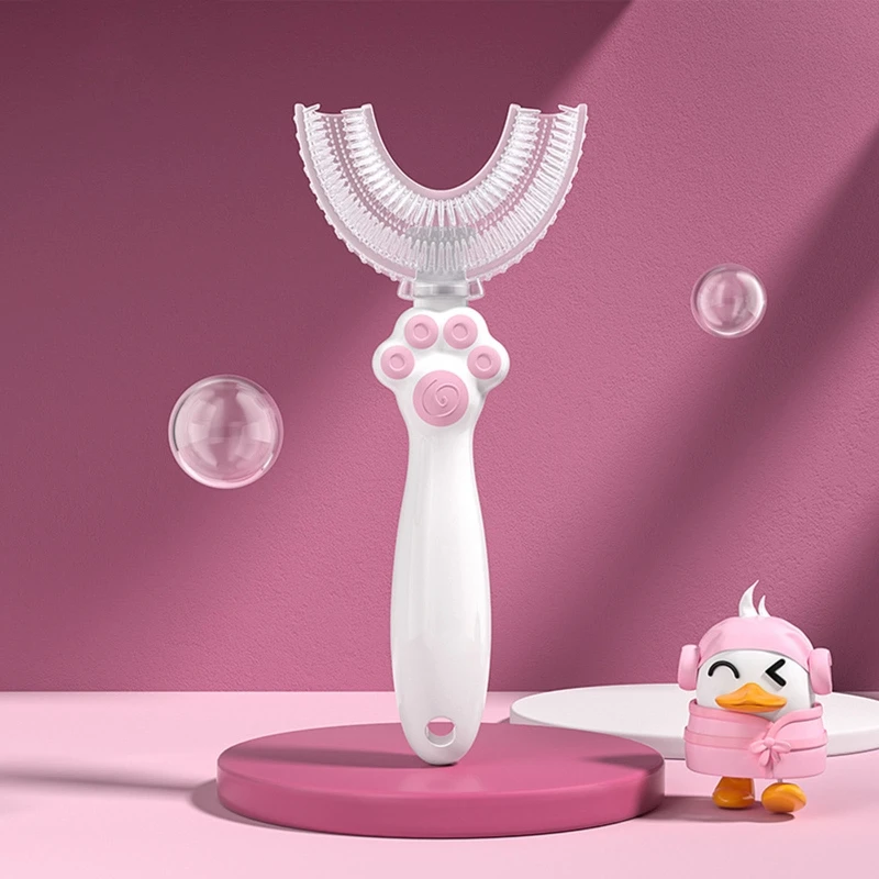 Baby Toothbrush Children 360 Degree U-shaped Child Tooth Brush Teethers Soft Silicone Baby Brush 1560