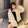White Fur Coat for Women 2023 Autumn and Winter New Style Short Imitation Fur Plush Collarless Top Short Top Warm and Trend 5
