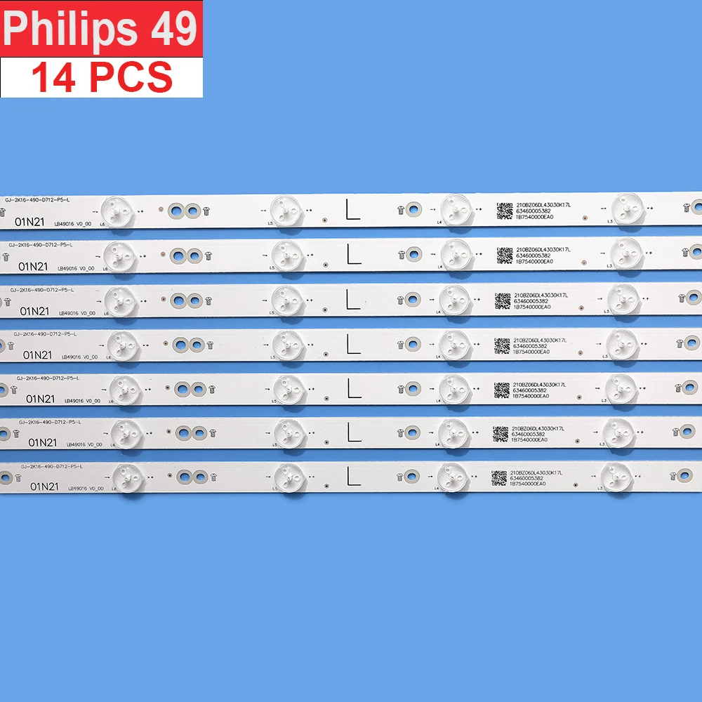 14pcs LED Ʈ 49PUS6401 49PUS7272 49PUS6262 49PUH6101 49PUS6581 49PUS6561 49PUS6501 49PUS6551 LB49016 V1_00 01N21 01